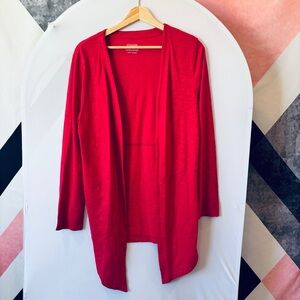 Chico's Vibrant Red Open Cardigan
